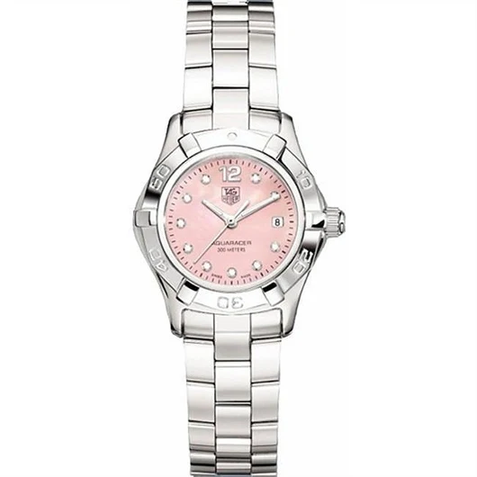 TAG Heuer Aquaracer 300M Quartz 27 Stainless Steel / Pink MOP - Diamond / Bracelet WAF141A.BA0824 – Steel, 27 mm