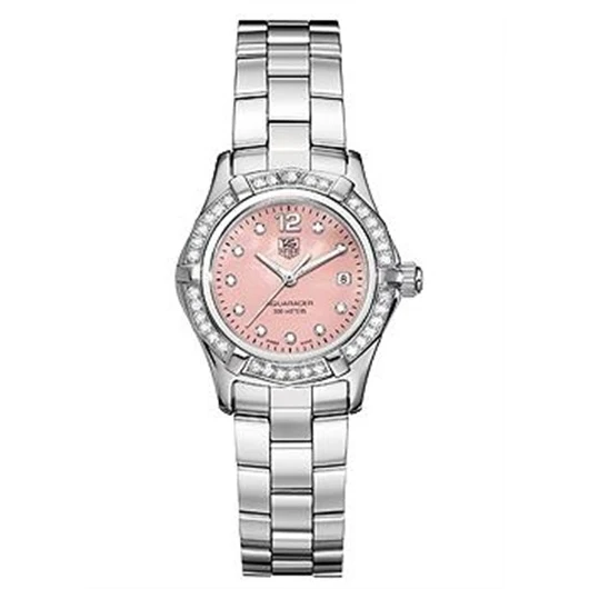 TAG Heuer Aquaracer 300M Quartz 27 Stainless Steel / Diamond / Pink MOP - Diamond / Bracelet WAF141B.BA0824 – Steel, 27 mm