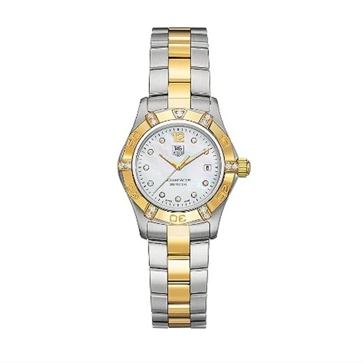 TAG Heuer Aquaracer 300M Quartz 27 Stainless Steel / Yellow Gold / MOP -Diamond / Bracelet WAF1451.BB0814 – Steel and gold, 27 mm