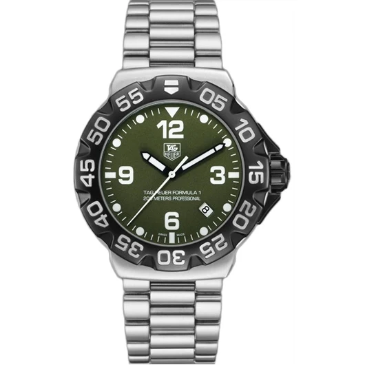 TAG Heuer Formula 1 Quartz 41 Stainless Steel / Green / Bracelet WAH1113.BA0858 – Steel, 41 mm