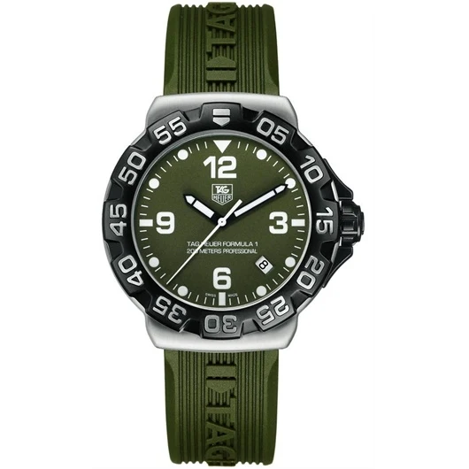 TAG Heuer Formula 1 Quartz 41 Stainless Steel / Green / Rubber WAH1113.FT6025 – Steel, 41 mm