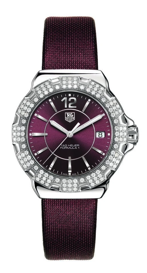 TAG Heuer Formula 1 Quartz 37 Stainless Steel / Diamond / Purple / Fabric WAH121B.FC6223 – Steel, 37 mm