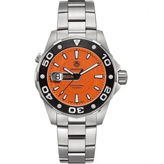 TAG Heuer Aquaracer 500M Quartz 43 Stainless Steel / Orange / Bracelet WAJ1113.BA0870 – Steel, 43 mm