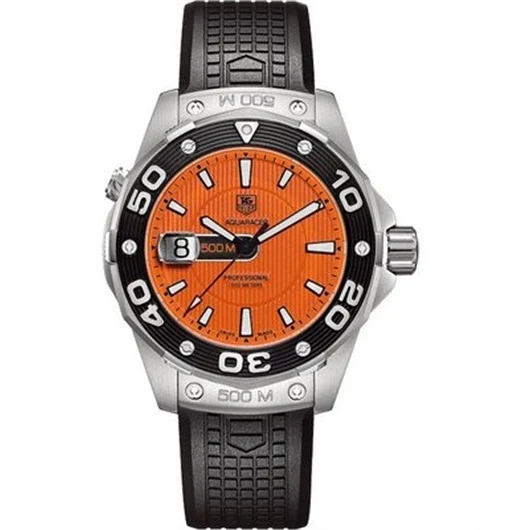 TAG Heuer Aquaracer 500M Quartz 43 Stainless Steel / Orange / Rubber WAJ1113.FT6015 – Steel, 43 mm