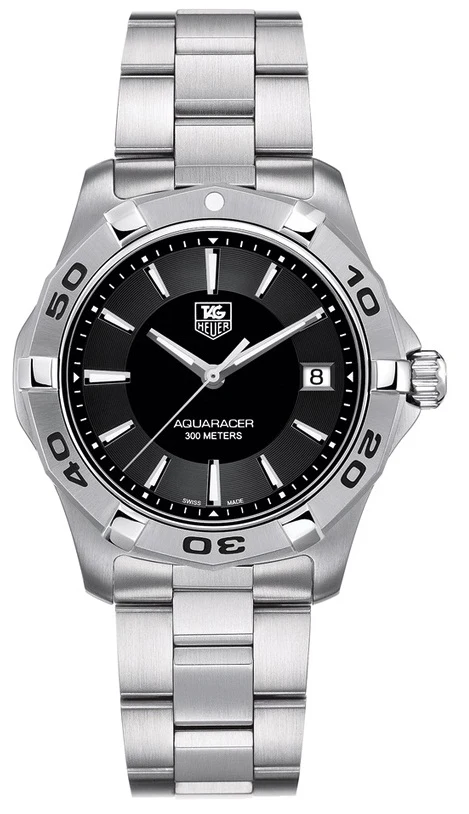 TAG Heuer Aquaracer 300M Quartz 39 Stainless Steel / Black / Bracelet WAP1110.BA0831 – Steel, 39 mm