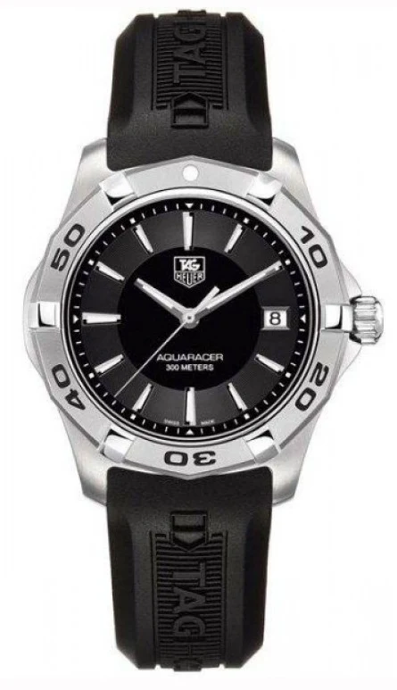 TAG Heuer Aquaracer 300M Quartz 39 Stainless Steel / Black / Rubber WAP1110.FT6029 – Steel, 39 mm