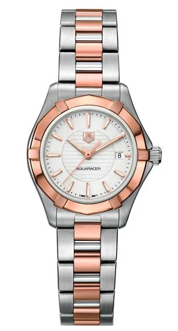 TAG Heuer Aquaracer 300M Quartz 27 Stainless Steel / Rose Gold / Silver / Bracelet WAP1450.BD0837 – Steel and gold, 27 mm
