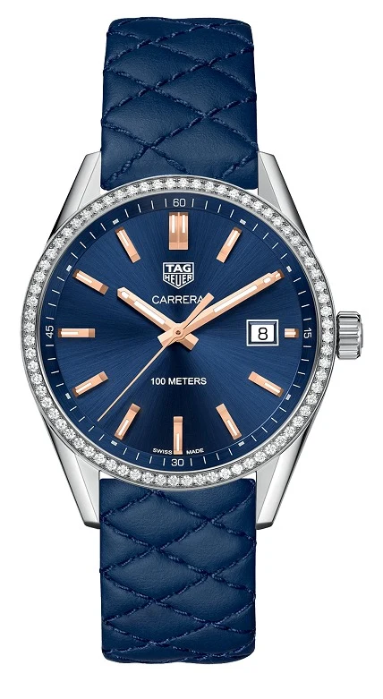 TAG Heuer Carrera Quartz 39 Stainless Steel / Diamond / Blue WAR1114.FC6391 – Steel, 39 mm