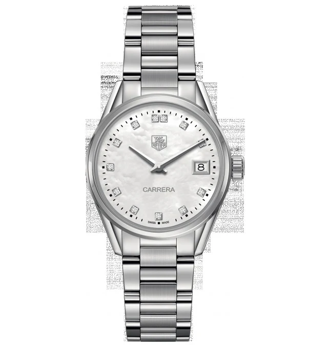 TAG Heuer Carrera Lady Quartz 32 Stainless Steel / MOP - Diamond / Bracelet WAR1314.BA0778 – Steel, 32 mm