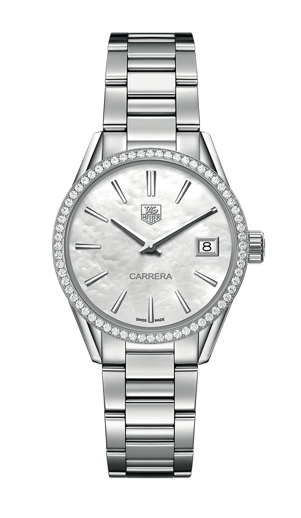 TAG Heuer Carrera Lady Quartz 32 Stainless Steel / Diamond / MOP / Bracelet WAR1315.BA0773 – Steel, 32 mm