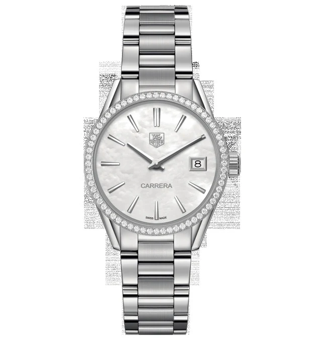 TAG Heuer Carrera Lady Quartz 32 Stainless Steel / Diamond / MOP / Bracelet WAR1315.BA0778 – Steel, 32 mm