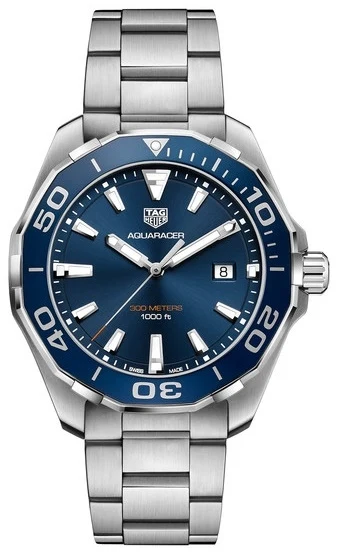 TAG Heuer Aquaracer 300M Quartz 43 Stainless Steel / Blue / Bracelet WAY101C.BA0746 – Steel, 43 mm