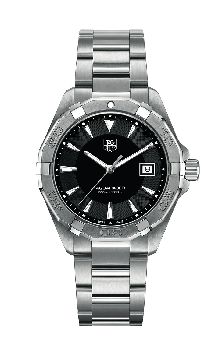 TAG Heuer Aquaracer 300M Quartz 40.5 Stainless Steel / Black / Bracelet WAY1110.BA0910 – Steel, 40 mm