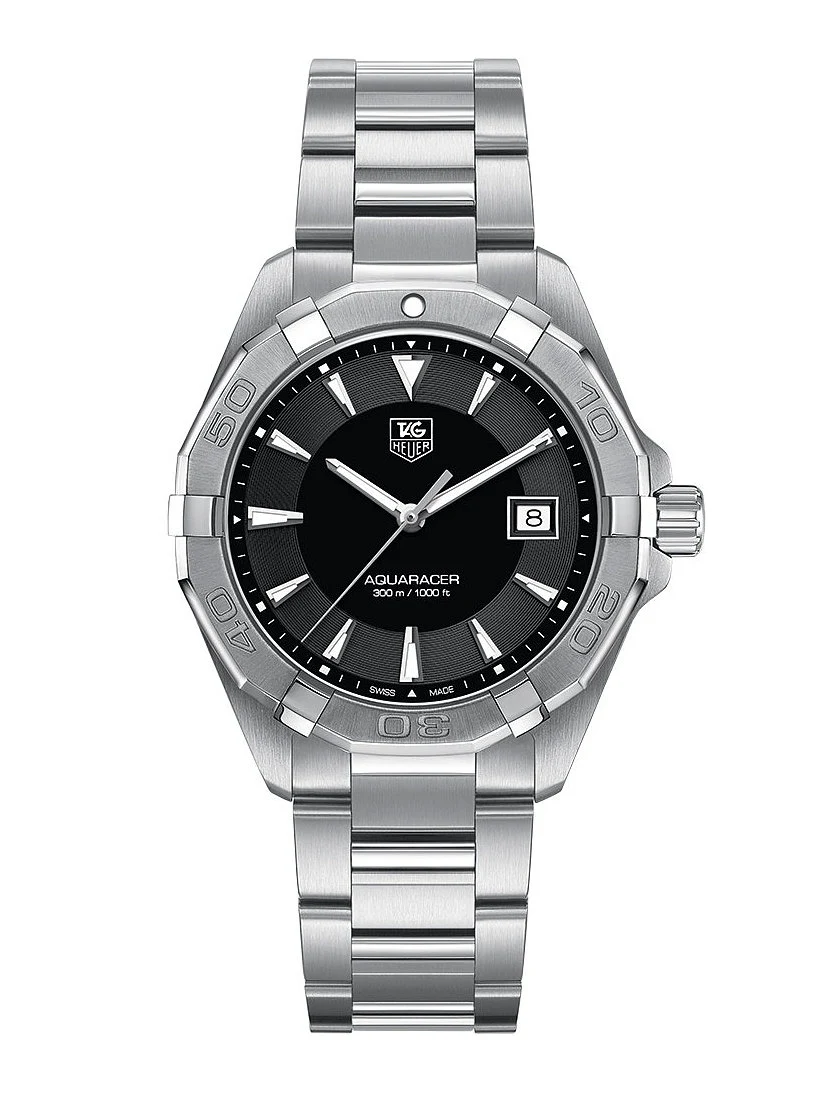 TAG Heuer Aquaracer 300M Quartz 40.5 Stainless Steel / Black / Bracelet WAY1110.BA0928 – Steel, 40 mm