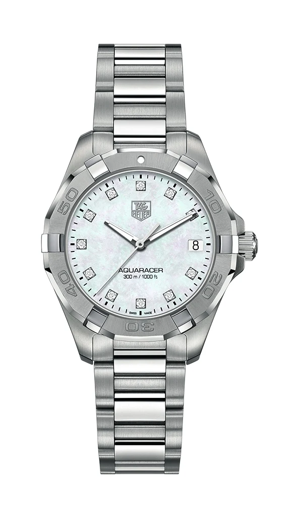 TAG Heuer Aquaracer 300M Quartz 32 Stainless Steel / MOP - Diamond / Bracelet WAY1313.BA0915 – Steel, 32 mm