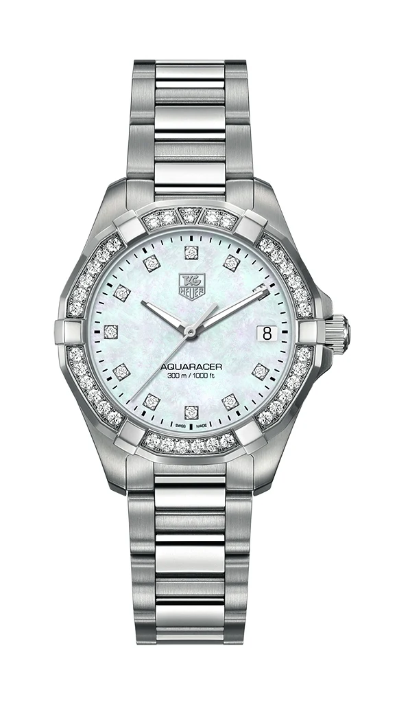 TAG Heuer Aquaracer 300M Quartz 32 Stainless Steel / Diamond / MOP - Diamond / Bracelet WAY1314.BA0915 – Steel, 32 mm