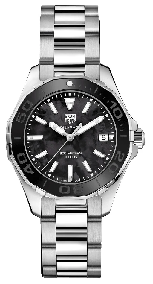 TAG Heuer Aquaracer 300M Quartz 35 Stainless Steel / Black MOP / Bracelet WAY131K.BA0748 – Steel, 35 mm