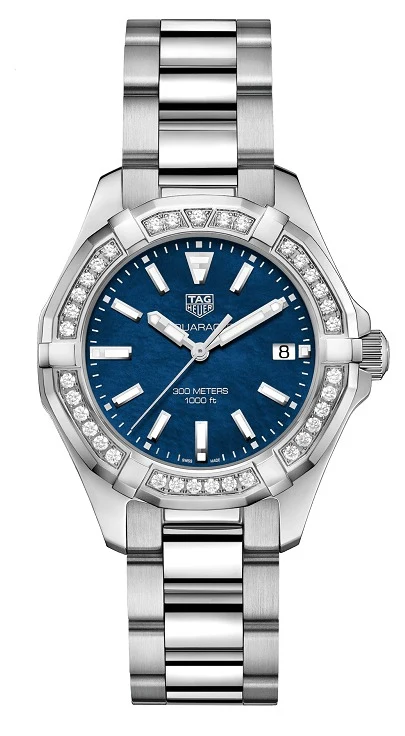 TAG Heuer Aquaracer 300M Quartz 35 Stainless Steel / Diamond / Blue MOP / Bracelet WAY131N.BA0748 – Steel, 35 mm