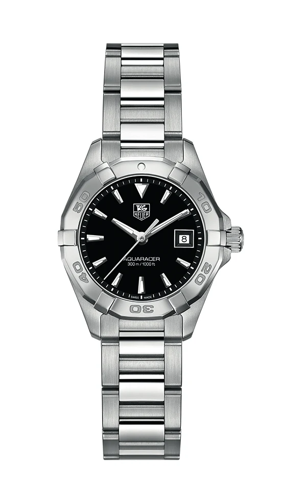 TAG Heuer Aquaracer 300M Quartz 27 Stainless Steel / Black / Bracelet WAY1410.BA0920 – Steel, 27 mm