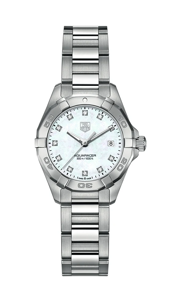TAG Heuer Aquaracer 300M Quartz 27 Stainless Steel / MOP - Diamond / Bracelet WAY1413.BA0920 – Steel, 27 mm