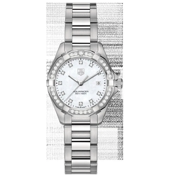 TAG Heuer Aquaracer 300M Quartz 27 Stainless Steel / Diamond / MOP - Diamond / Bracelet WAY1414.BA0920 – Steel, 27 mm