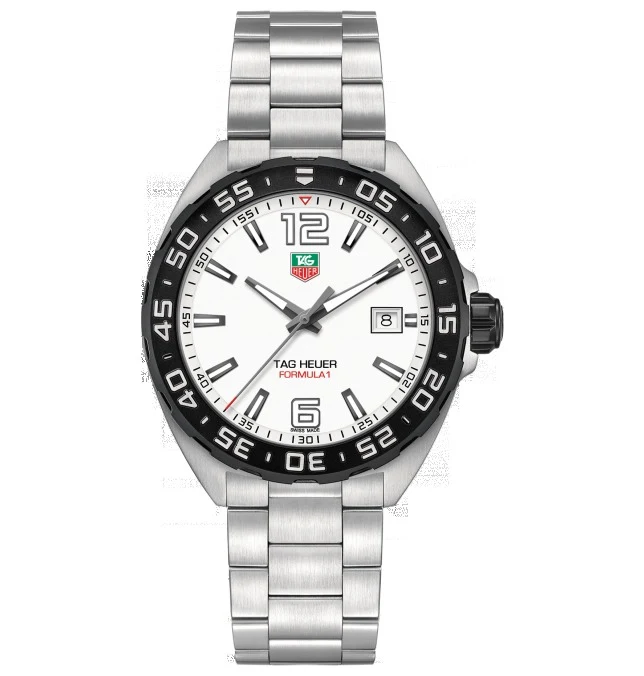 TAG Heuer Formula 1 Quartz 41 Stainless Steel / White / Bracelet WAZ1111.BA0875 – Steel, 41 mm