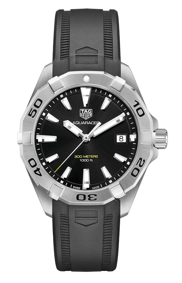 TAG Heuer Aquaracer Quartz 300M 41 Stainless Steel / Black / Rubber WBD1110.FT8021 – Steel, 41 mm