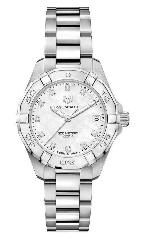 TAG Heuer Aquaracer 300M Quartz 32 Stainless Steel / MOP - Diamond / Bracelet WBD1314.BA0740 – Steel, 32 mm