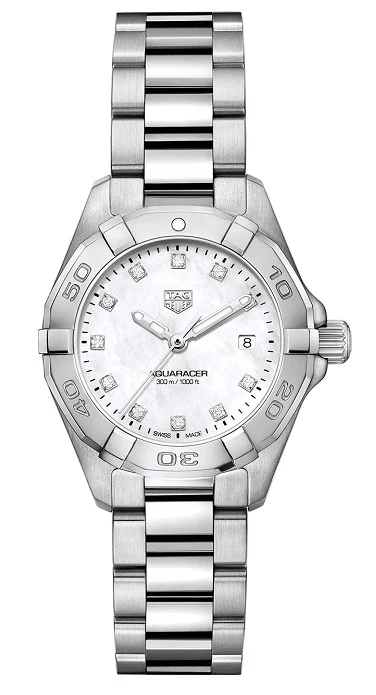 TAG Heuer Aquaracer 300M Quartz 27 Stainless Steel / MOP - Diamond / Bracelet WBD1414BA0741 – Steel, 27 mm