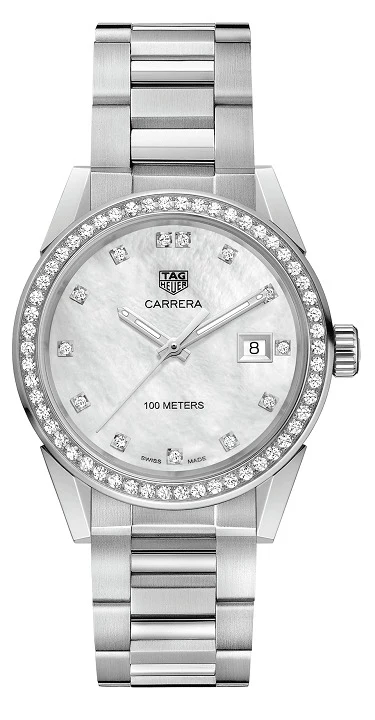 TAG Heuer Carrera Quartz 36 Stainless Steel / Diamond / MOP - Diamond / Bracelet WBG1315.BA0758 – Steel, 36 mm