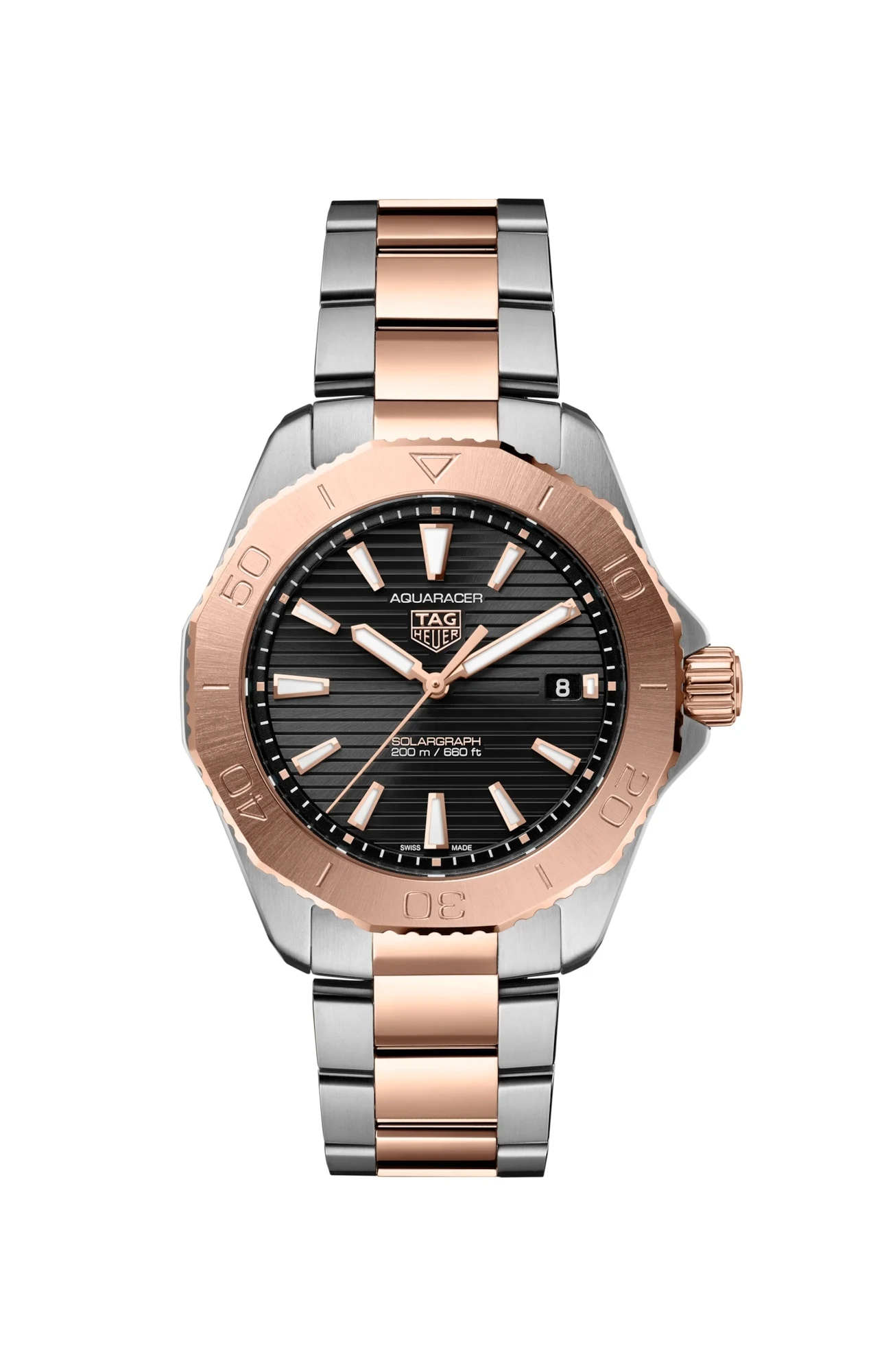 TAG Heuer Aquaracer Professional 200 Quartz 40 Stainless Steel - Rose Gold / Black WBP1121.BB0003 – Steel and gold, 40 mm