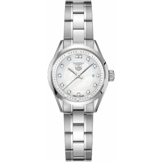 TAG Heuer Carrera Quartz 27 Stainless Steel / MOP - Diamond / Bracelet WV1411.BA0793 – Steel, 27 mm