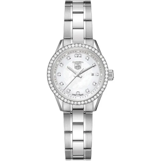 TAG Heuer Carrera Quartz 27 Stainless Steel / Diamond / MOP - Diamond / Bracelet WV1413.BA0793 – Steel, 27 mm