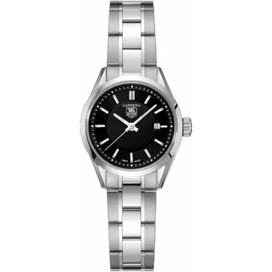 TAG Heuer Carrera Quartz 27 Stainless Steel / Black / Bracelet WV1414.BA0793 – Steel, 27 mm